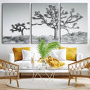 Joshua Trees Wall Art Canvas Print – Framed Black White