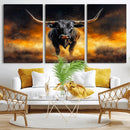 Longhorn Canvas Wall Art Canvas Print – Framed Bold Bull