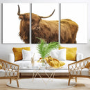 Highland Cow Wall Art Canvas Print – Framed Farmhouse Rustic by MyGreatCanvas | Canvas Wall Art Prints | Photo Prints & Wall Decor