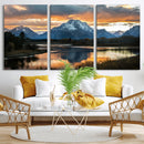 Mountain Sunset Wall Art Canvas Print – Framed Alpine