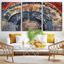 Tree Rings Wall Art Canvas Print – Framed Petrified Wood