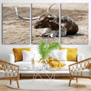 Texas Longhorn Wall Art Canvas Print – Framed Country Living