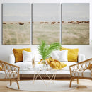 Bison Herd Wall Art Canvas Print – Framed Western Bison