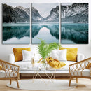 Mountain Lake Wall Art Canvas Print – Framed Toblacher See