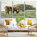 Texas Longhorn Wall Art Canvas Print – Rustic Western Ranch by MyGreatCanvas | Canvas Wall Art Prints | Photo Prints & Wall Decor