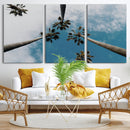 Tropical Palm Trees Wall Art Canvas Print – Framed