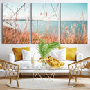 Coastal Grass Landscape Wall Art Canvas Print – Golden