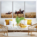 Western Cowboys Wall Art Canvas Print – Rustic Prairie