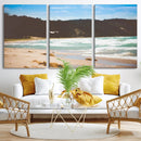 Tranquil Beach Scene Wall Art Canvas Print – Framed Blue