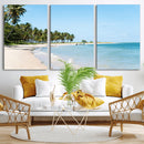 Palm Tree Coast Wall Art Canvas Print – Framed Island Getaway with Crystal Blue Water Scenic Artwork for Home, Office by MyGreatCanvas | Canvas Wall Art Prints | Photo Prints & Wall Decor