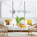 Ski Lift Wall Art Canvas Print – Snowy Alpine Landscape