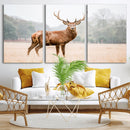 Vintage Wildlife Wall Art Canvas Print – Misty Landscape