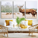 Rustic Deer Wall Art Canvas Print – Forest Woodland Stag