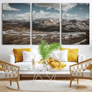 Mountain Landscape Wall Art Canvas Print – Framed Snowy