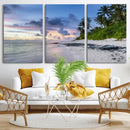 Tropical Beach Wall Art Canvas Print – Framed Sunset Glow