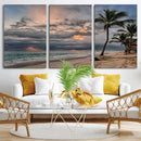 Tropical Storm Wall Art Canvas Print – Framed Moody Beach