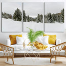 Frosty Pines Wall Art Canvas Print – Framed Silent Snowfall