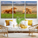 Texas Longhorn Pair Wall Art Canvas Print – Peaceful Rustic by MyGreatCanvas | Canvas Wall Art Prints | Photo Prints & Wall Decor