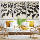 Wild Horse Stampede Wall Art Canvas Print – Monochrome by MyGreatCanvas | Canvas Wall Art Prints | Photo Prints & Wall Decor