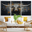 Rustic Longhorn Bull Wall Art Canvas Print – Vintage Western by MyGreatCanvas | Canvas Wall Art Prints | Photo Prints & Wall Decor