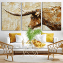 Rustic Longhorn Bull Wall Art Canvas Print – Vintage Western by MyGreatCanvas | Canvas Wall Art Prints | Photo Prints & Wall Decor