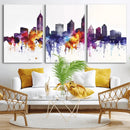 Atlanta Skyline Wall Art Canvas Print – Framed Colorful