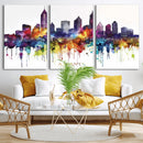 Atlanta Skyline Wall Art Canvas Print – Framed Colorful