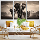 Elephant Family Wall Art Canvas Print, Framed Elephant Wall