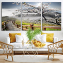 Sakura Cherry Blossom Pathway Canvas Wall Art – Tranquil