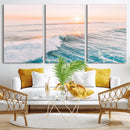 Sunset Surfing Wall Art Canvas Print, Ocean Wave Surfer with by MyGreatCanvas | Canvas Wall Art Prints | Photo Prints & Wall Decor