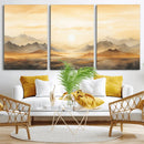 Sepia Color Abstract Mountain Wall Art Canvas Print