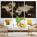 World Map Wall Art Canvas Print – Framed Travel Map Wall Art