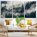 Foggy Pine Forest Wall Art – Framed Black White Nature by MyGreatCanvas | Canvas Wall Art Prints | Photo Prints & Wall Decor