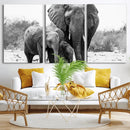 Elephant Family Africa Wall Art Canvas Print by MyGreatCanvas | Canvas Wall Art Prints | Photo Prints & Wall Decor