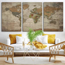 World Map Canvas Print – Framed Travel Map Wall Art for by MyGreatCanvas | Canvas Wall Art Prints | Photo Prints & Wall Decor