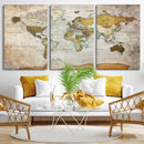 Personalized World Map Canvas Print – Colorful Watercolor