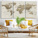 Detailed World Map Wall Art Canvas Print by MyGreatCanvas | Canvas Wall Art Prints | Photo Prints & Wall Decor