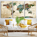 World Map Canvas Print – Framed Detailed Map of the World by MyGreatCanvas | Canvas Wall Art Prints | Photo Prints & Wall Decor