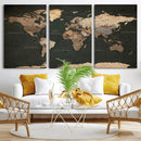 Vintage World Map Canvas Wall Art – Framed Travel Map for by MyGreatCanvas | Canvas Wall Art Prints | Photo Prints & Wall Decor