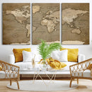 World Map Wall Art Canvas Print, Framed Map Art Picture by MyGreatCanvas | Canvas Wall Art Prints | Photo Prints & Wall Decor