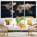 World Map Canvas Print – Detailed Map of the World Wall Art by MyGreatCanvas | Canvas Wall Art Prints | Photo Prints & Wall Decor