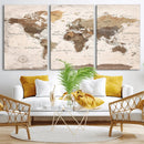 World Map Canvas Print – Framed Travel Map Wall Art for by MyGreatCanvas | Canvas Wall Art Prints | Photo Prints & Wall Decor