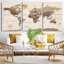 World Map Canvas Print – Framed Detailed Map of the World by MyGreatCanvas | Canvas Wall Art Prints | Photo Prints & Wall Decor