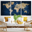 World Map Canvas Print – Framed Travel Map Wall Art for