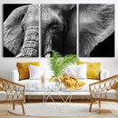 Big Elephant Close Up Wall Art Canvas Print