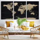 World Map Wall Art Print – Detailed Map of the World Wall by MyGreatCanvas | Canvas Wall Art Prints | Photo Prints & Wall Decor