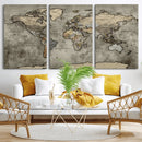 World Map Canvas Print – Detailed Map of the World Wall Art