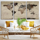 World Map Canvas Print – Detailed Map of the World Adventure