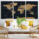 Framed Large World Map Wall Art Canvas Print – Stunning by MyGreatCanvas | Canvas Wall Art Prints | Photo Prints & Wall Decor