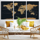 Vintage World Map Earth Globe Countries Oceans Continents by MyGreatCanvas | Canvas Wall Art Prints | Photo Prints & Wall Decor